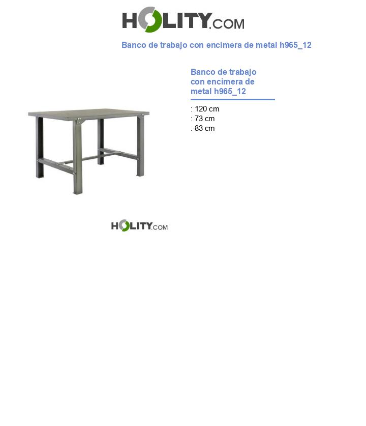 Banco de trabajo con encimera de metal h965_12