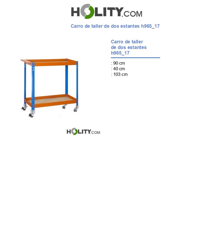 Carro de taller de dos estantes h965_17