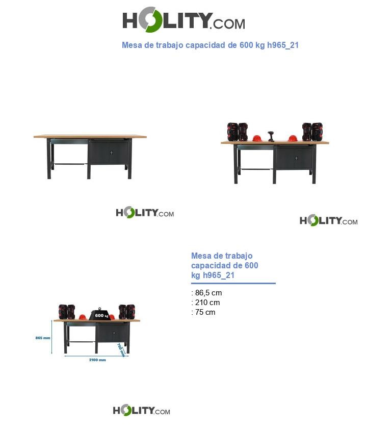 Mesa de trabajo capacidad de 600 kg h965_21
