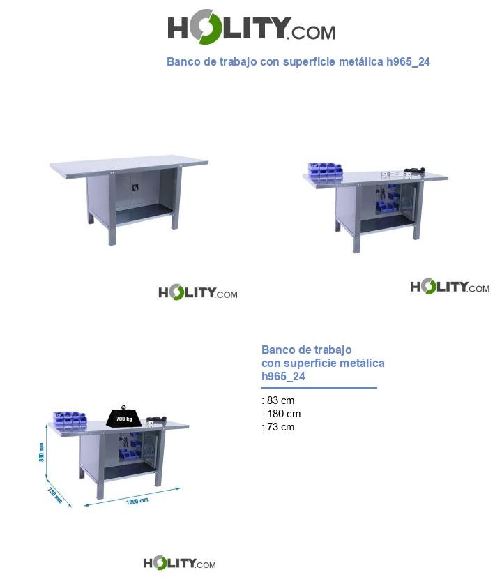 Banco de trabajo con superficie metálica h965_24