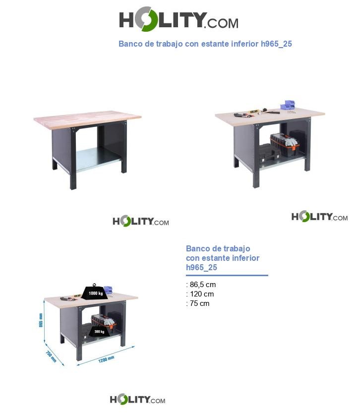 Banco de trabajo con estante inferior h965_25