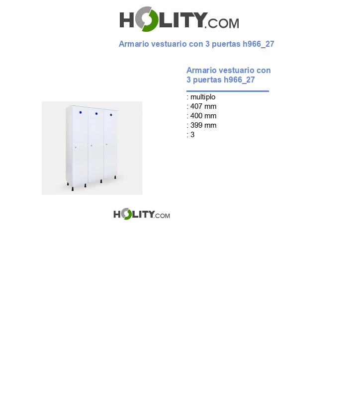 Armario vestuario con 3 puertas h966_27