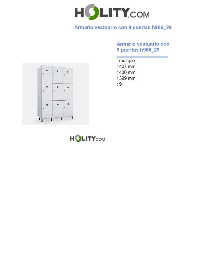 Armario vestuario con 9 puertas h966_29