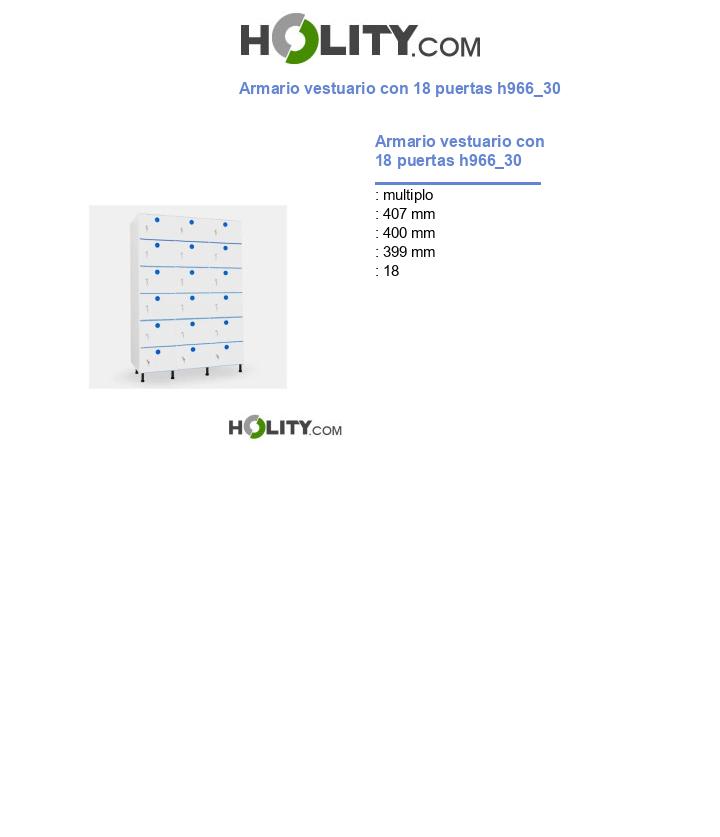 Armario vestuario con 18 puertas h966_30