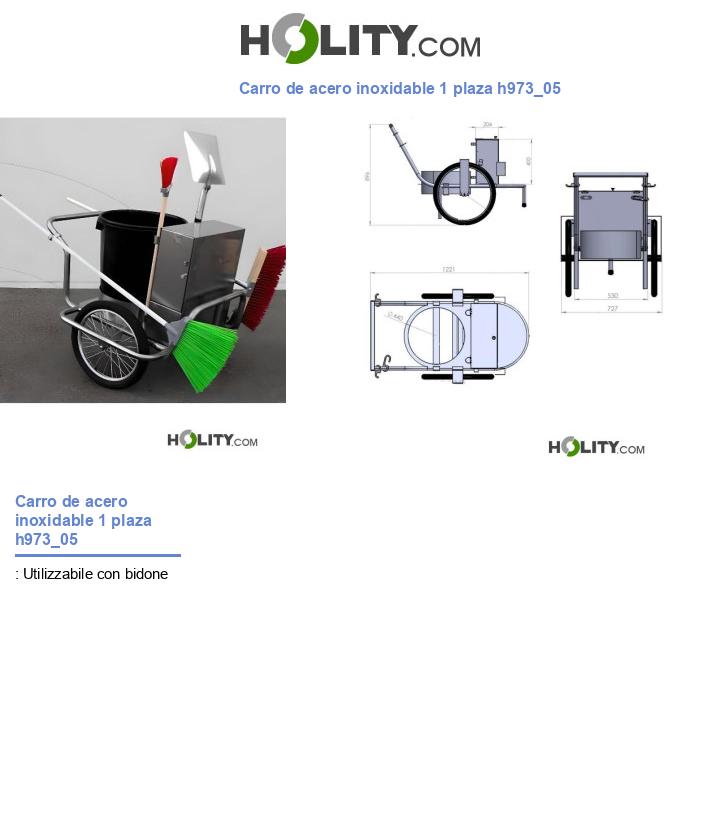 Carro de acero inoxidable 1 plaza h973_05