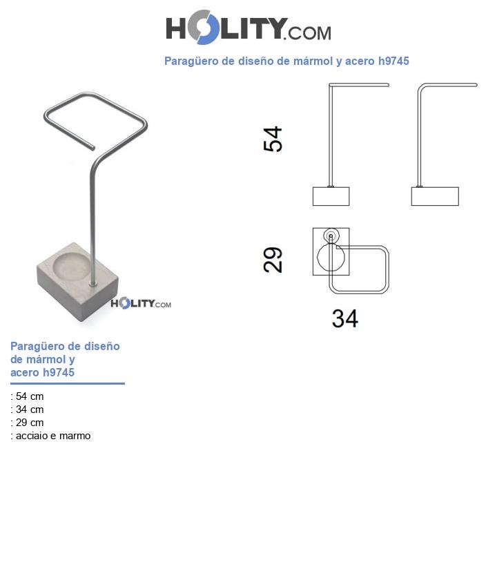 Paragüero de diseño de mármol y acero h9745