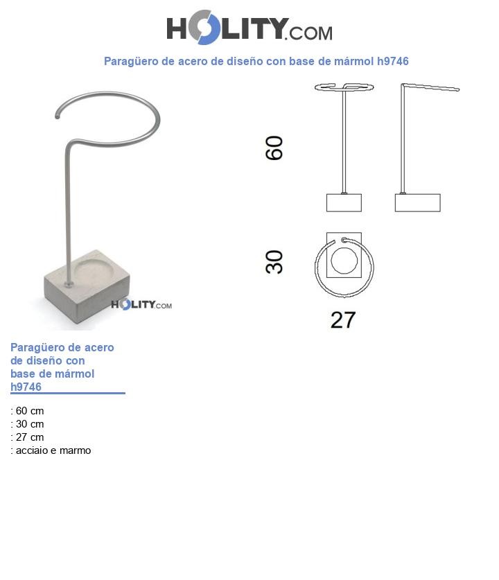 Paragüero de acero de diseño con base de mármol h9746