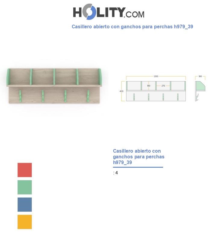 Casillero abierto con ganchos para perchas h979_39