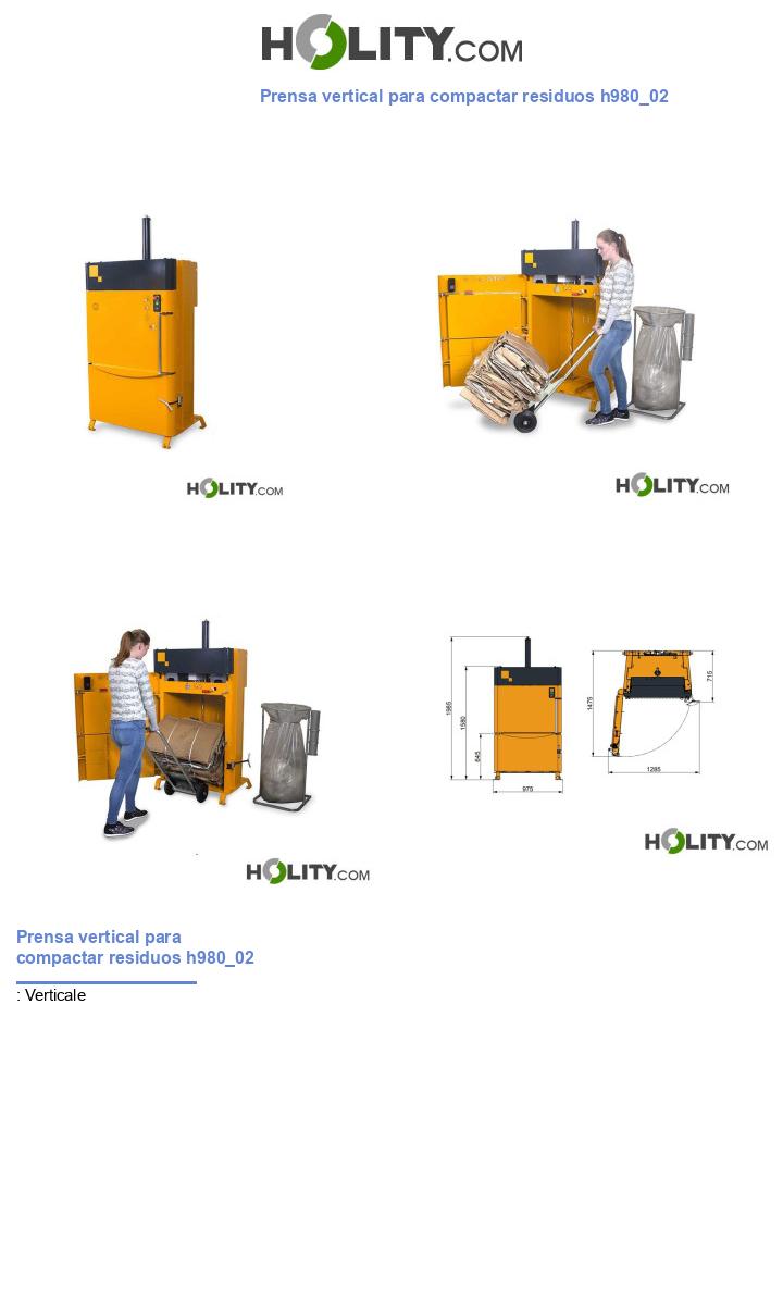 Prensa vertical para compactar residuos h980_02