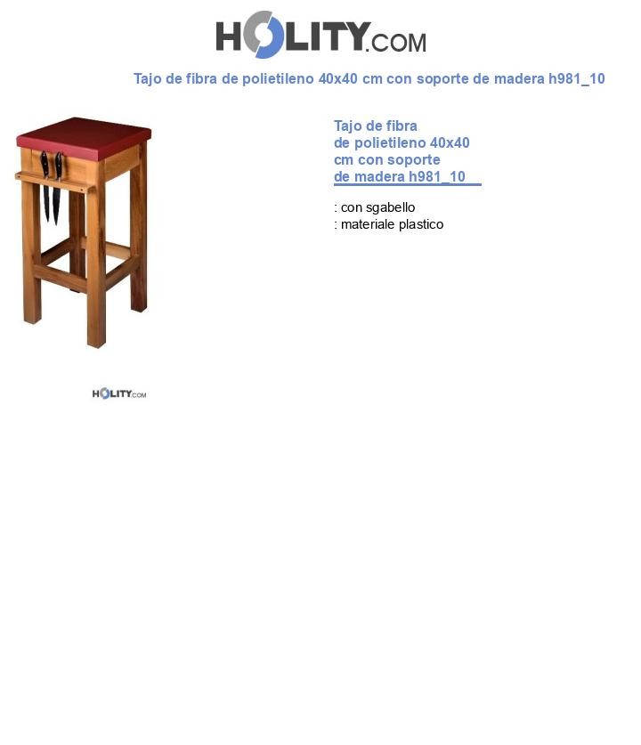 Tajo de fibra de polietileno 40x40 cm con soporte de madera h981_10