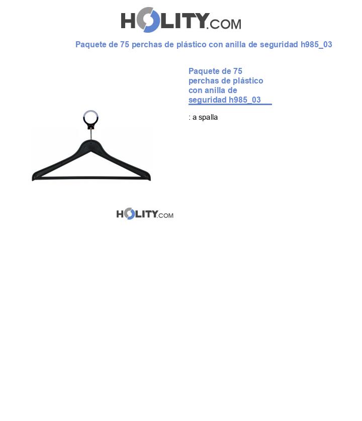 Paquete de 75 perchas de plástico con anilla de seguridad h985_03