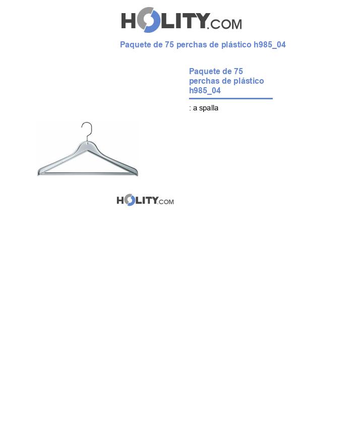 Paquete de 75 perchas de plástico h985_04