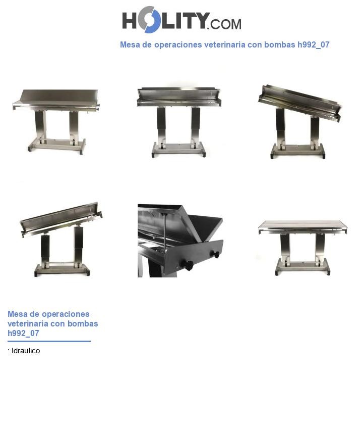 Mesa de operaciones veterinaria con bombas h992_07