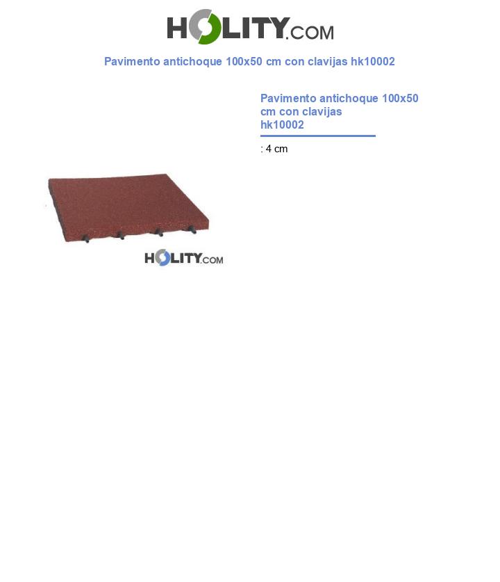 Pavimento antichoque 100x50 cm con clavijas hk10002